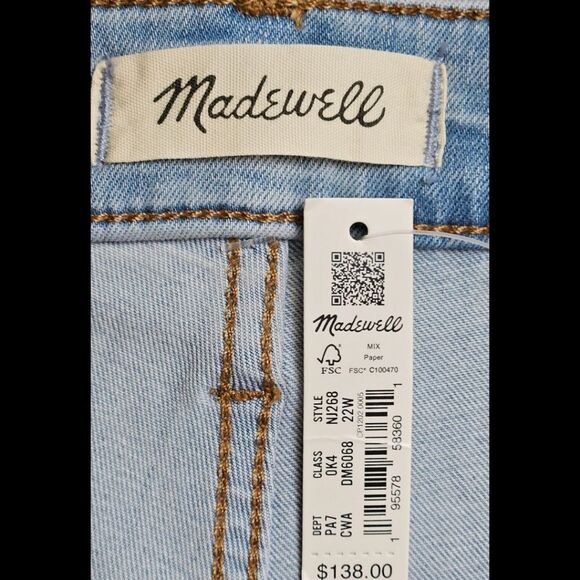 MADEWELL Women's Plus Size Super Soft Light Blue  10" High Rise Skinny Crop Jean - Picture 14 of 16